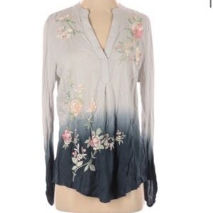 Soft Surroundings Ombre‎ Embroidered Top Small